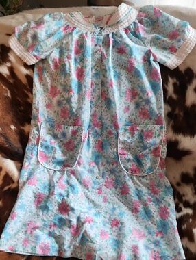 Charisma Floral Nightgown - Pink & Light Blue Sz SM